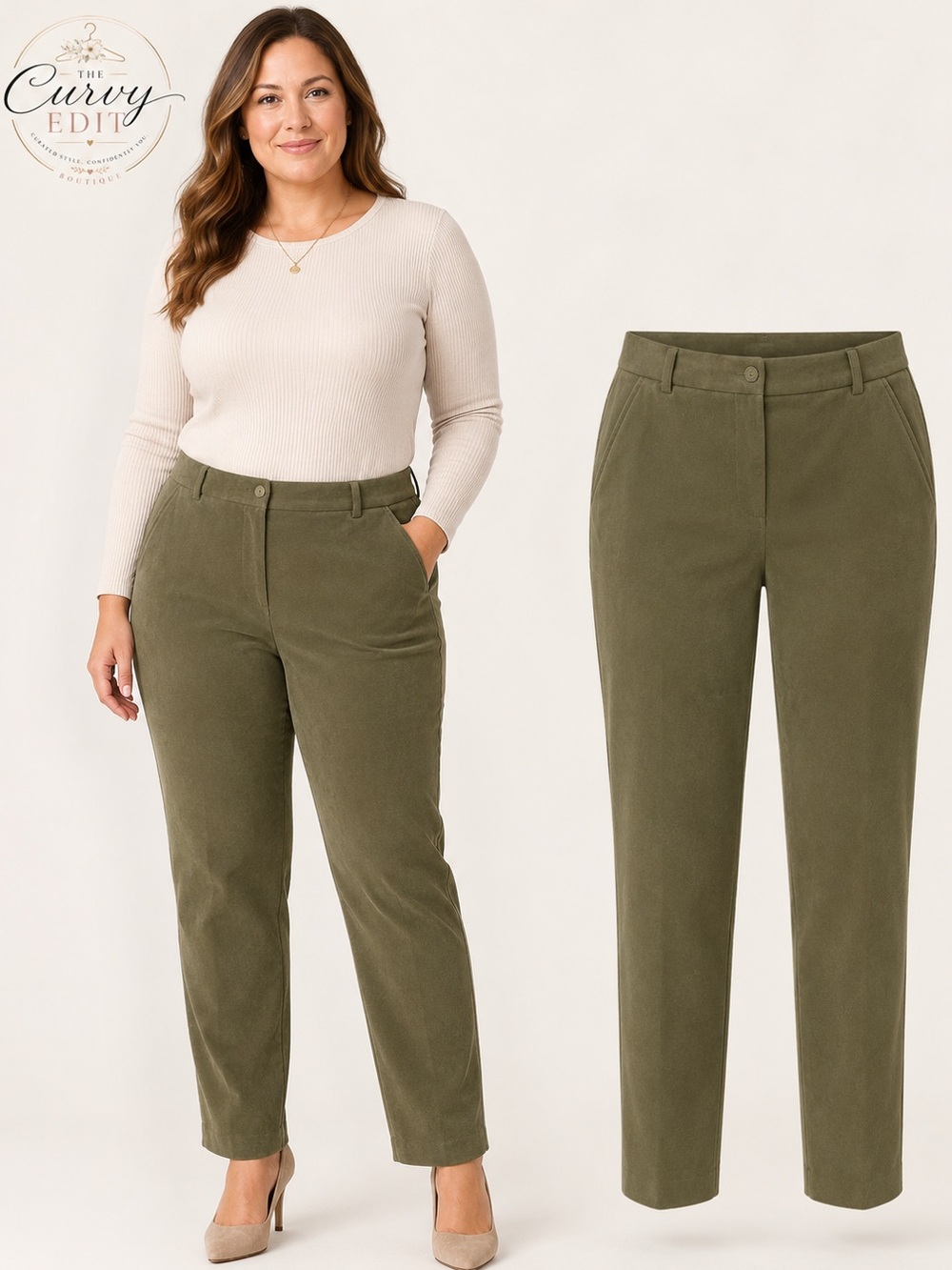 Talbots Stretch Olive Green Straight Leg Pants Women’s Size 14 Elevated Casual